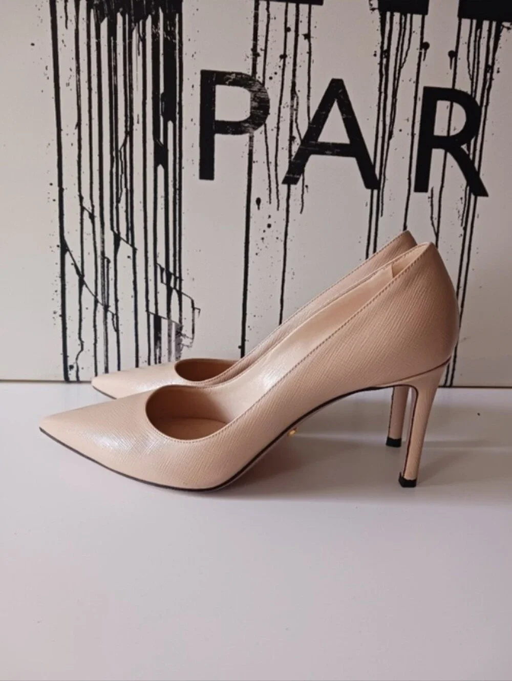 Prada Beige Pointed-Toe Women's Pumps Size 37.5